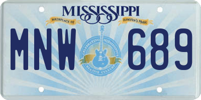 MS license plate MNW689