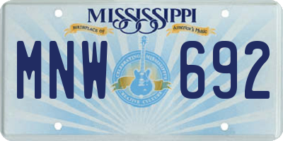 MS license plate MNW692