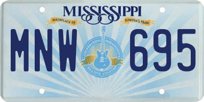 MS license plate MNW695