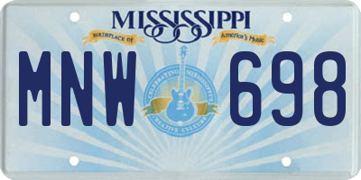 MS license plate MNW698