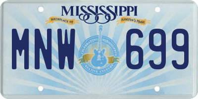 MS license plate MNW699