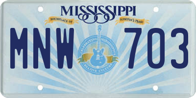 MS license plate MNW703