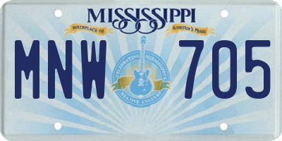 MS license plate MNW705