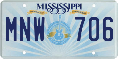 MS license plate MNW706