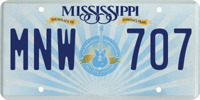 MS license plate MNW707