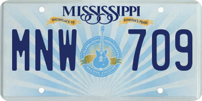 MS license plate MNW709