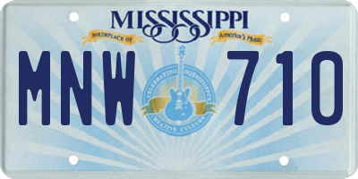 MS license plate MNW710