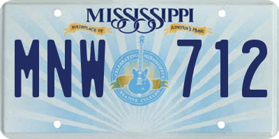 MS license plate MNW712