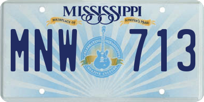 MS license plate MNW713