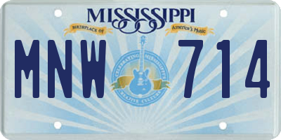 MS license plate MNW714