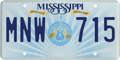MS license plate MNW715