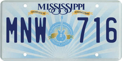 MS license plate MNW716
