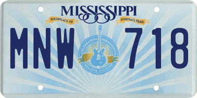 MS license plate MNW718