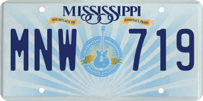 MS license plate MNW719