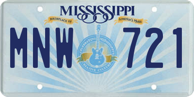MS license plate MNW721