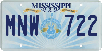 MS license plate MNW722