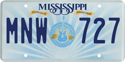 MS license plate MNW727