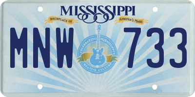 MS license plate MNW733