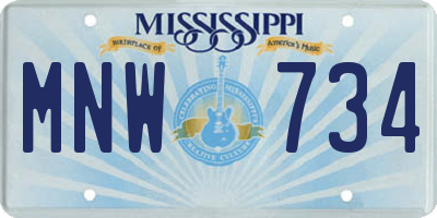 MS license plate MNW734