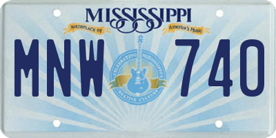 MS license plate MNW740