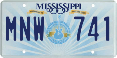 MS license plate MNW741