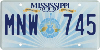 MS license plate MNW745