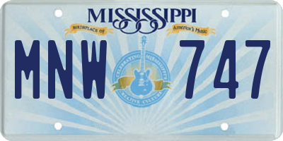 MS license plate MNW747