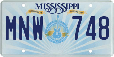 MS license plate MNW748