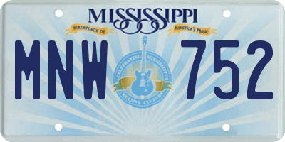 MS license plate MNW752
