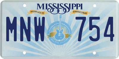 MS license plate MNW754