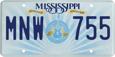 MS license plate MNW755