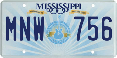 MS license plate MNW756