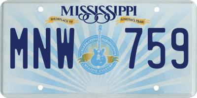 MS license plate MNW759