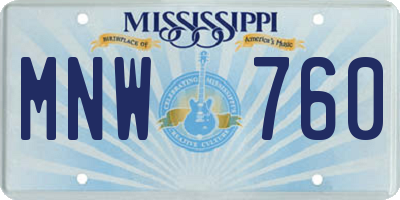MS license plate MNW760