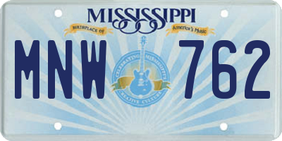 MS license plate MNW762