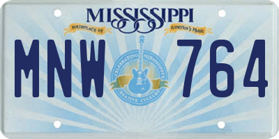 MS license plate MNW764