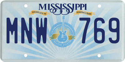 MS license plate MNW769