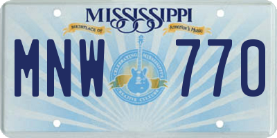 MS license plate MNW770
