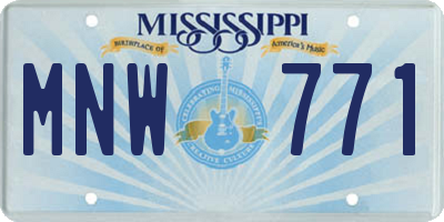 MS license plate MNW771