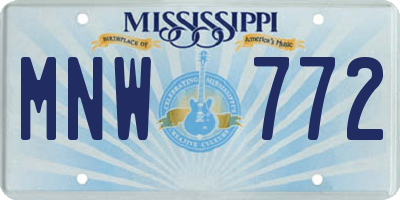 MS license plate MNW772