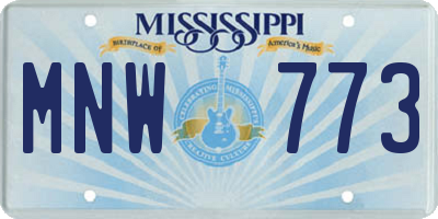 MS license plate MNW773