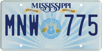 MS license plate MNW775
