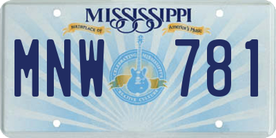 MS license plate MNW781
