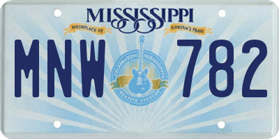 MS license plate MNW782