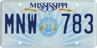 MS license plate MNW783