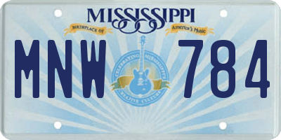 MS license plate MNW784