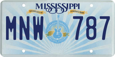 MS license plate MNW787