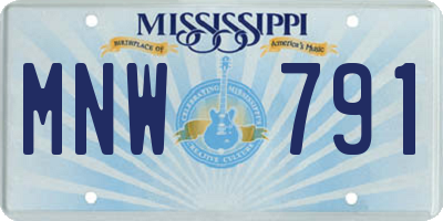 MS license plate MNW791
