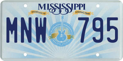 MS license plate MNW795