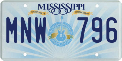 MS license plate MNW796